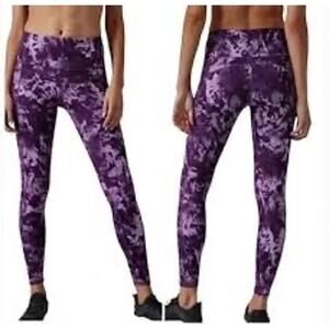 Athleta Printed Rainier Tight Legging Sz XS Spliced Floral Basalt Violet Purple